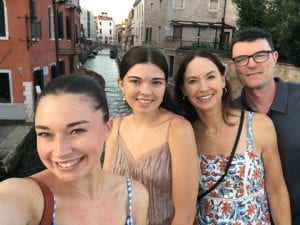 The Terry family, Ciara, Katherine, Mark, and Kristen, on holiday in Venice